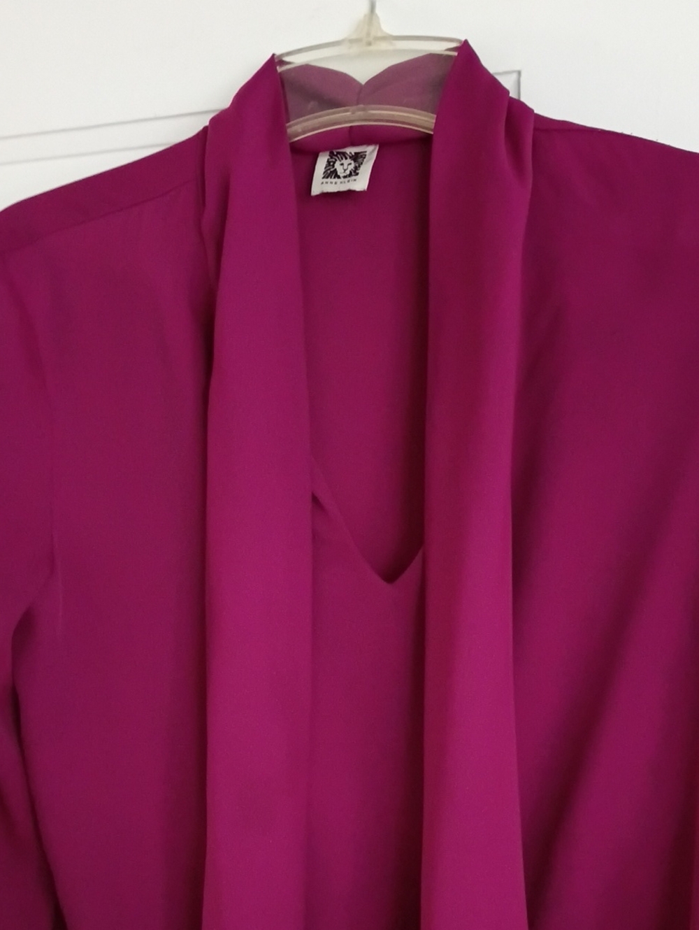 Anne Klein Women's Fuchsia Long-Sleeve Draped Blouse